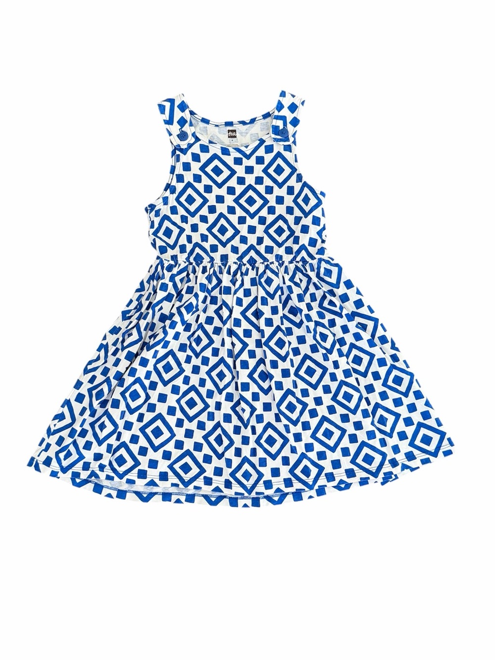 Tea Collection (6y) Blue Geometric Print Tank Dress